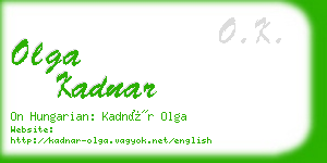 olga kadnar business card